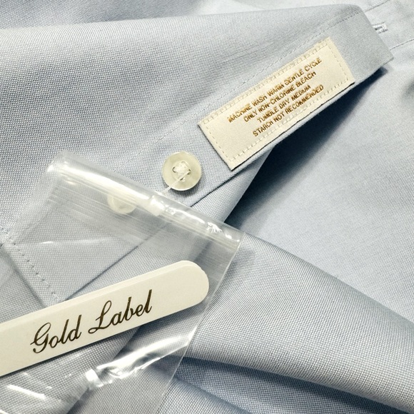 ROUNDTREE & YORKE Pinpoint Cotton Blue Button Down Shirt 100% Cotton - Picture 6 of 6